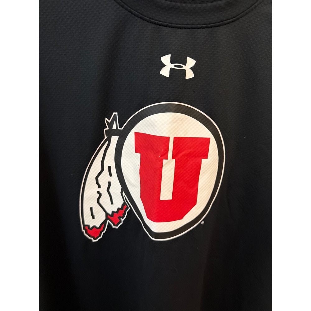 Under Armour Utah Utes ColdGear Reactor Long Sleeve Shirt Mens XXL Black - Picture 4 of 5